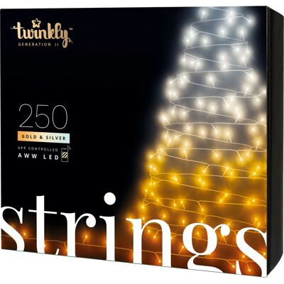 Luci di Natale Twinkly Oro - 250 LED, WiFi, RGB, Interni/Esterni Luci di Natale Twinkly Oro - 250 LED, WiFi, RGB, Interni/Esterni