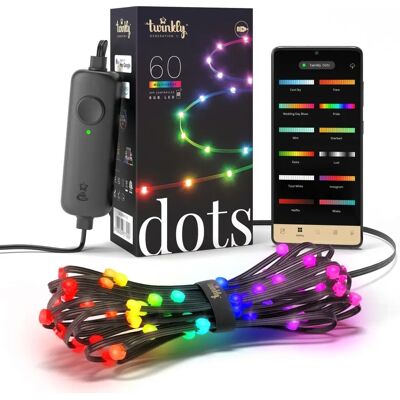 Stringa LED RGB Twinkly Dots - 20m, Czarny, WiFi & Bluetooth Stringa LED RGB Twinkly Dots - 20m, Czarny, WiFi & Bluetooth