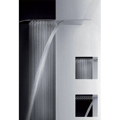 Gessi Tondo Wellness - Ducha de lluvia y cascada - Montaje en pared - 195mm x 400mm - Negro XL Gessi Tondo Wellness - Ducha de lluvia y cascada - Montaje en pared - 195mm x 400mm - Negro XL