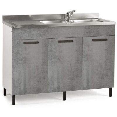 Webmarketpoint Küchenunterschrank in Grau Cemento - Reversible Türen - 120x50xH 85 Webmarketpoint Küchenunterschrank in Grau Cemento - Reversible Türen - 120x50xH 85