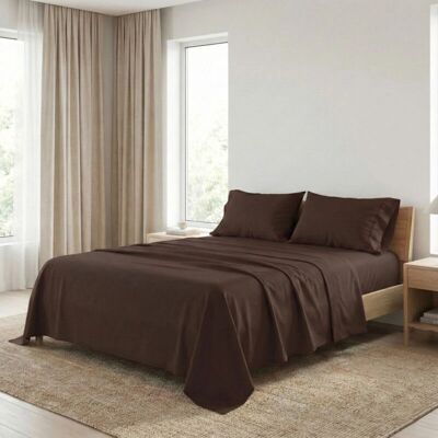 Tex Family - BrownCottonSheetSet - Marrone - 100% Cotone - Set di lenzuola Tex Family - BrownCottonSheetSet - Marrone - 100% Cotone - Set di lenzuola