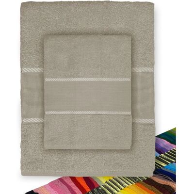 TEX FAMILY - Set Spugna Aida Ricamare - Towel set TEX FAMILY - Set Spugna Aida Ricamare - Towel set