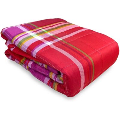TEX FAMILY - SPRING - Rosso-Fucsia motivo quadri - Coperta trapuntata TEX FAMILY - SPRING - Rosso-Fucsia motivo quadri - Coperta trapuntata