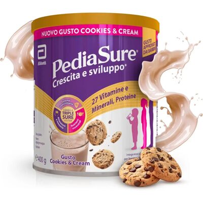 Abbott Srl Pediasure Crescita e Sviluppo Cookies & Cream 400 g Polvere per soluzione orale Abbott Srl Pediasure Crescita e Sviluppo Cookies & Cream 400 g Polvere per soluzione orale