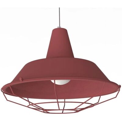 Lampada Sospensione Tivoli Lumicom - Metallo, Pelle di Vaca Rossa, 35cm Lampada Sospensione Tivoli Lumicom - Metallo, Pelle di Vaca Rossa, 35cm