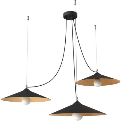 Lumicom Colombo Pendelleuchte - 40cm, Schwarz und Gold, 3 E27 Max 42W Lumicom Colombo Pendelleuchte - 40cm, Schwarz und Gold, 3 E27 Max 42W
