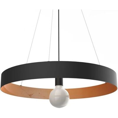 Lampada a sospensione Lumicom Halo - E27 Max 42W - Nero/Foglia di rame - 60cm Lampada a sospensione Lumicom Halo - E27 Max 42W - Nero/Foglia di rame - 60cm
