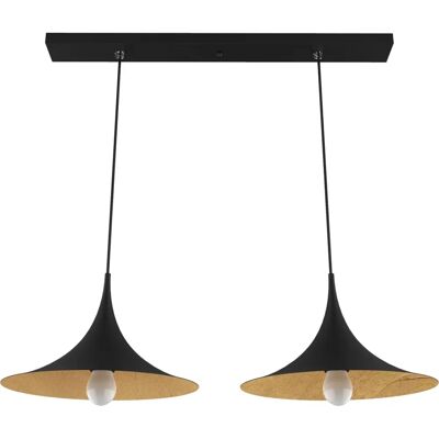Lumicom Louie Lámpara de Techo de Pista - Metal Negro/Oro - 2x E27 - 42W Máx Lumicom Louie Lámpara de Techo de Pista - Metal Negro/Oro - 2x E27 - 42W Máx