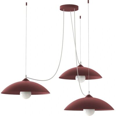 LUMICOM Dream Lámpara de Techo - 3 E27, Max 42W, Cuero de Vaca Rojo - Lámpara de Techo LUMICOM Dream Lámpara de Techo - 3 E27, Max 42W, Cuero de Vaca Rojo - Lámpara de Techo