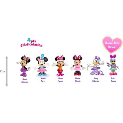 Disney Junior MCN16 Dziecięca figurka - Minnie z ruchomymi stawami, 6 modeli, 7cm Disney Junior MCN16 Dziecięca figurka - Minnie z ruchomymi stawami, 6 modeli, 7cm