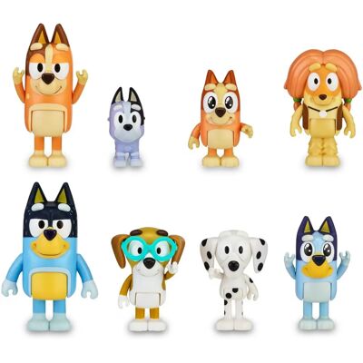 Pack de 8 Figures Bluey - Multicolore Pack de 8 Figures Bluey - Multicolore