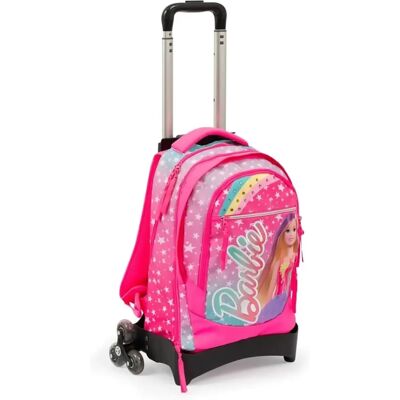 Sac à dos trolley scolaire Barbie 2-en-1 avec trolley amovible Sac à dos trolley scolaire Barbie 2-en-1 avec trolley amovible
