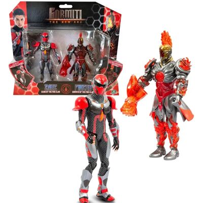 Ensemble de Jeu GORMITI - Zane & Fireon 15cm - Figurines d'Action Ensemble de Jeu GORMITI - Zane & Fireon 15cm - Figurines d'Action