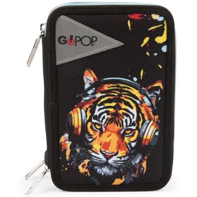 Go Pop Gopop Tiger Beats Custodia Tripla - Poliestere Resistente, Vari Colori, Elegante Go Pop Gopop Tiger Beats Custodia Tripla - Poliestere Resistente, Vari Colori, Elegante