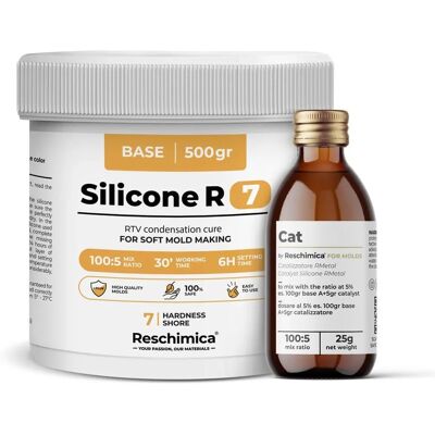 RESCHIMICA - Goma de silicona R7 - 500 g - Silicone rubber for molds - Publicité RESCHIMICA - Goma de silicona R7 - 500 g - Silicone rubber for molds - Publicité