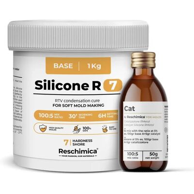 RESCHIMICA R7 1 kg silicone condensé pour moules - Publicité RESCHIMICA R7 1 kg silicone condensé pour moules - Publicité