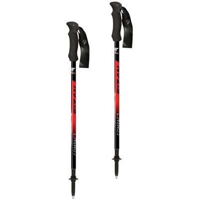Bastones de trekking FIZAN Compact negro/rojo ligeros Bastones de trekking FIZAN Compact negro/rojo ligeros
