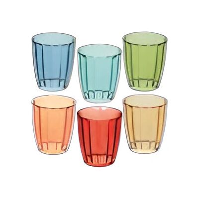 Tognana N3585B6M247 Wasserglas - Bunte Farben - 6 St - 310 ml Tognana N3585B6M247 Wasserglas - Bunte Farben - 6 St - 310 ml