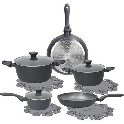 Tognana Cooking Circle 8-delat aluminium kokkärlset - Grå Tognana Cooking Circle 8-delat aluminium kokkärlset - Grå