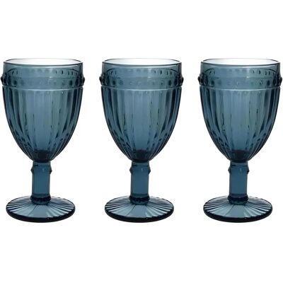 Set de 3 copas azules Tognana Dorico - 310cc Set de 3 copas azules Tognana Dorico - 310cc