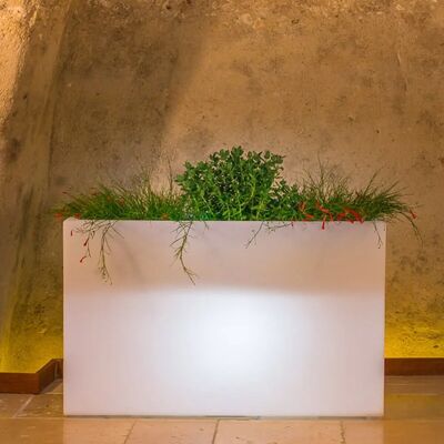 TEKCNOPLAST Pot avec Lumière Blanche - Jardinière en Résine Rectangulaire - Publicité TEKCNOPLAST Pot avec Lumière Blanche - Jardinière en Résine Rectangulaire - Publicité