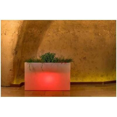 TEKCNOPLAST Pot de fleurs avec lumière rouge - Jardinera rectangulaire, résine, 80x35cm - Publicité TEKCNOPLAST Pot de fleurs avec lumière rouge - Jardinera rectangulaire, résine, 80x35cm - Publicité