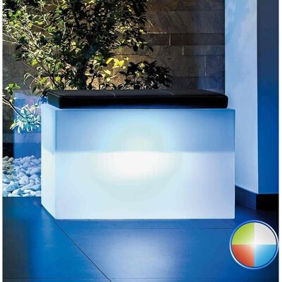 TEKCNOPLAST - Rechteckige LED-Resinbank 80x35cm - Gartenmöbel TEKCNOPLAST - Rechteckige LED-Resinbank 80x35cm - Gartenmöbel