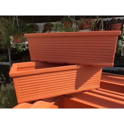 MONACIS - Fioriera Millerighe - 80x40 cm - Terracotta - Planter MONACIS - Fioriera Millerighe - 80x40 cm - Terracotta - Planter