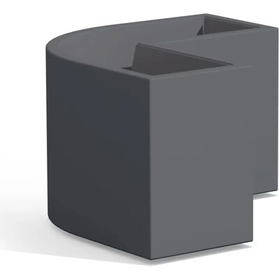 TEKCNOPLAST Pot de fleurs angulaire en résine grise - 80x80x50 cm - Jardinière - Publicité TEKCNOPLAST Pot de fleurs angulaire en résine grise - 80x80x50 cm - Jardinière - Publicité