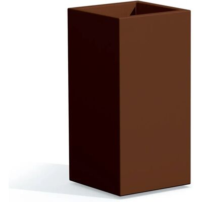 Tekcnoplast Cube Top 40x40 Pot de Plante - Marron - Résine Carrée 80cm - Publicité Tekcnoplast Cube Top 40x40 Pot de Plante - Marron - Résine Carrée 80cm - Publicité
