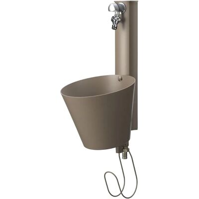 Fontana da Parete Belfer Tortora con Doppio Rubinetto - Elemento da Giardino Fontana da Parete Belfer Tortora con Doppio Rubinetto - Elemento da Giardino