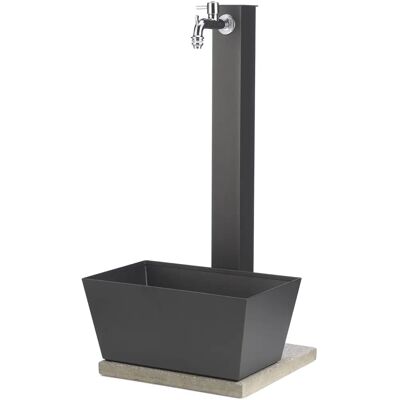 Fontana da giardino Belfer con rubinetto - Design italiano, Antracite Fontana da giardino Belfer con rubinetto - Design italiano, Antracite