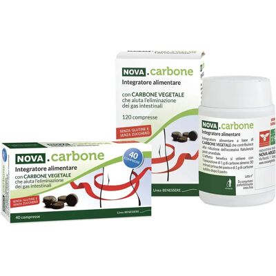 Nova Argentia Carbone Vegetale - 120 Compresse - Supporto Digestivo Nova Argentia Carbone Vegetale - 120 Compresse - Supporto Digestivo