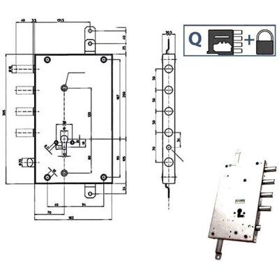 MOTTURA - Cerradura de seguridad triple derecha - Ya Scr 110 85461 MOTTURA - Cerradura de seguridad triple derecha - Ya Scr 110 85461