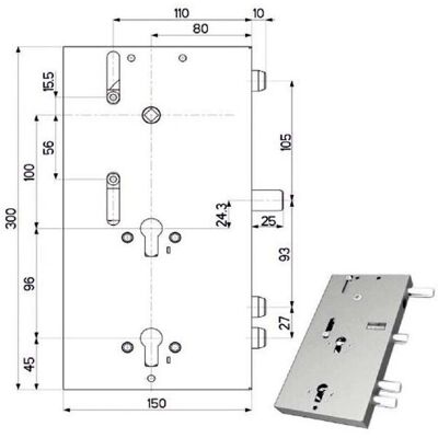 MOTTURA 89F309S00Q Serratura a Doppio Cilindro - Lock MOTTURA 89F309S00Q Serratura a Doppio Cilindro - Lock