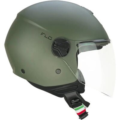 Casco Moto Jet CGM 167A FLO Mono Verde Opaco - Visera Larga - Casco de moto jet Casco Moto Jet CGM 167A FLO Mono Verde Opaco - Visera Larga - Casco de moto jet
