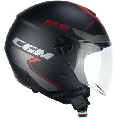 Casco Nero Rosso Opaco 167 FLO Casco Urbano - Casco de Moto Casco Nero Rosso Opaco 167 FLO Casco Urbano - Casco de Moto