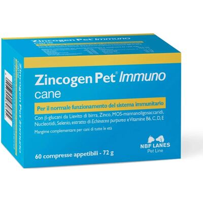 N.B.F. Lanes Srl Zincogen Pet Immuno - 60 Comprimés - Support immunitaire chien - Publicité N.B.F. Lanes Srl Zincogen Pet Immuno - 60 Comprimés - Support immunitaire chien - Publicité