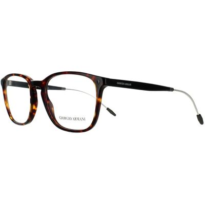 Giorgio Armani Dark Havana Rectangular Glasses Frames - Men Giorgio Armani Dark Havana Rectangular Glasses Frames - Men