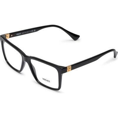 Versace VE3328 Schwarze Unisex Brille - Rechteck Versace VE3328 Schwarze Unisex Brille - Rechteck
