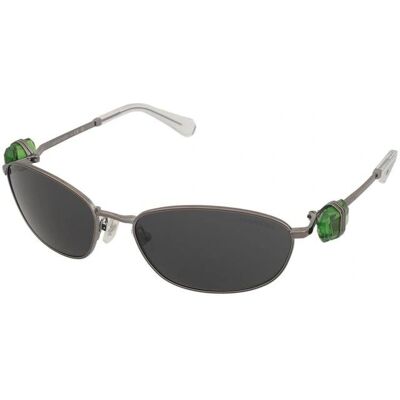 Swarovski SK7010 Gunmetal Oval Sunglasses - Sunglasses Swarovski SK7010 Gunmetal Oval Sunglasses - Sunglasses