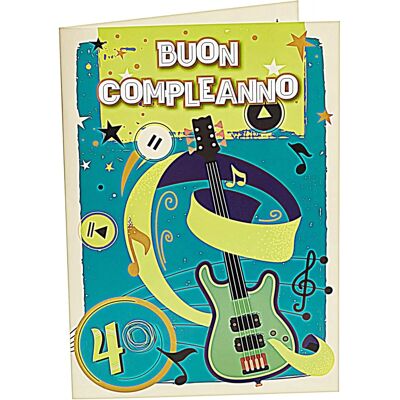 LINA SRL Guitar Interactive Birthday Card - Greeting Card LINA SRL Guitar Interactive Birthday Card - Greeting Card