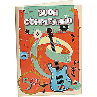 Carta musicale interattiva di Chitarra - Cartolina di auguri Carta musicale interattiva di Chitarra - Cartolina di auguri