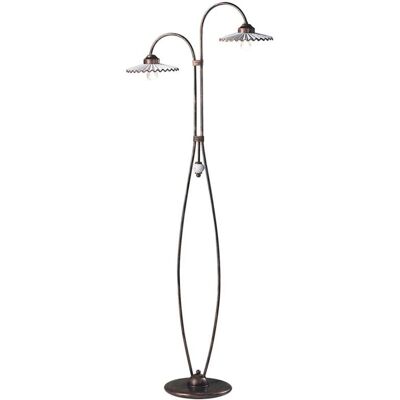 FERROLUCE - Klassischer Stehlampe L'Aquila Schwarz & Kupfer 2 E27 FERROLUCE - Klassischer Stehlampe L'Aquila Schwarz & Kupfer 2 E27