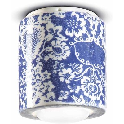 Lustre en céramique Ferroluce - Bleu, 12,5cm, E27 - Publicité Lustre en céramique Ferroluce - Bleu, 12,5cm, E27 - Publicité
