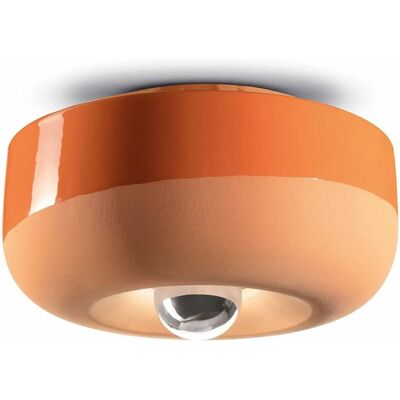 Ferroluce Orange Peach Keramik Art Déco Deckenleuchte - Italien Ferroluce Orange Peach Keramik Art Déco Deckenleuchte - Italien