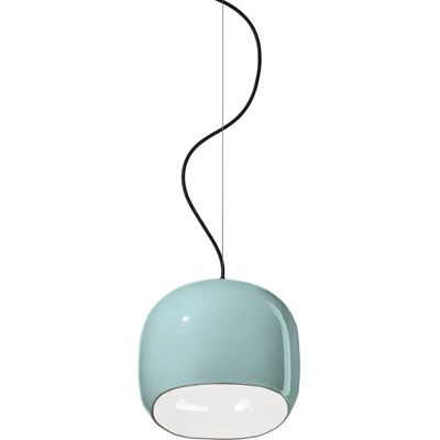 Lampada sospensione in ceramica Azzurra di Ferroluce - Stile Decò, Fatta a mano in Italia Lampada sospensione in ceramica Azzurra di Ferroluce - Stile Decò, Fatta a mano in Italia