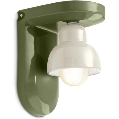 Lampe Murale Vert Sauge et Crème Ferroluce - Décor - Publicité Lampe Murale Vert Sauge et Crème Ferroluce - Décor - Publicité