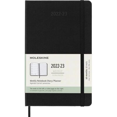 Moleskine Agenda Hebdomadaire de 18 Mois 2022/2023 Grande Noire Moleskine Agenda Hebdomadaire de 18 Mois 2022/2023 Grande Noire