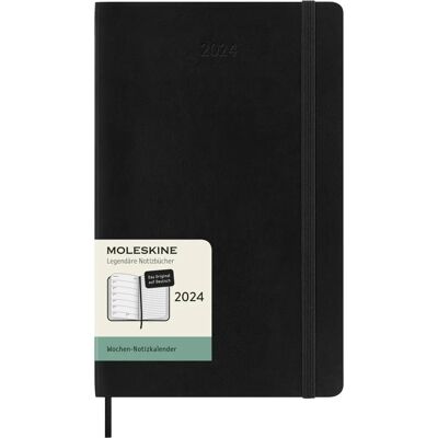Moleskine 2024 Planer - Veckobok, svart, A5 Moleskine 2024 Planer - Veckobok, svart, A5